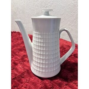 Winterling Bavaria Coffee Pot Marktleu Factory Diamond Pattern 1950 Porcelain